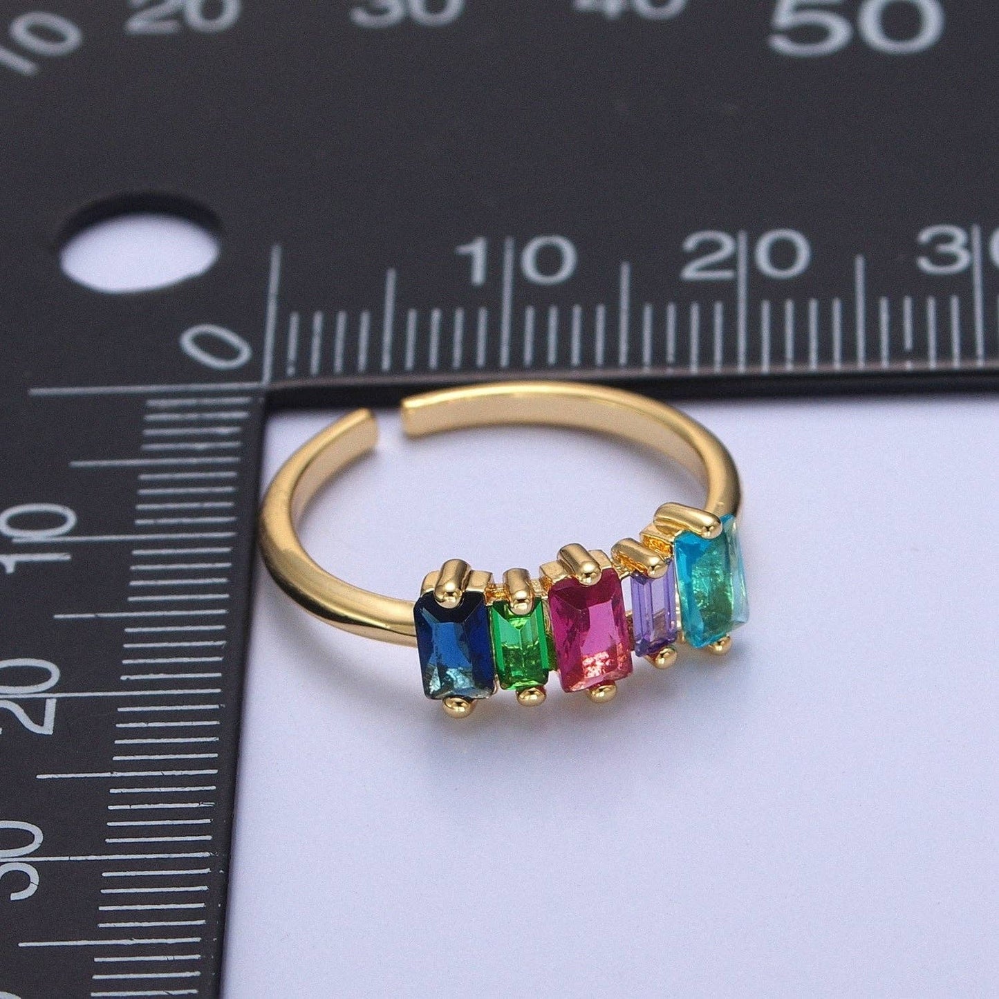 14K Gold Filled Confetti Baguette Ring