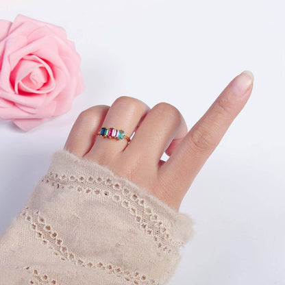 14K Gold Filled Confetti Baguette Ring