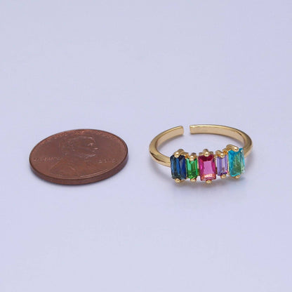 14K Gold Filled Confetti Baguette Ring