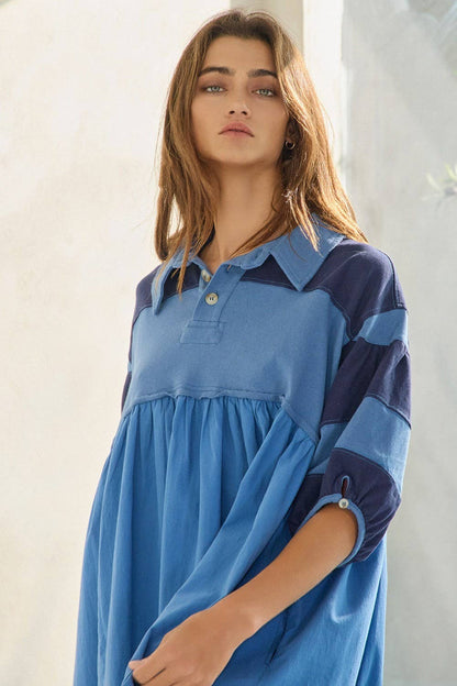 Rugby Colorblock Mini Dress Top