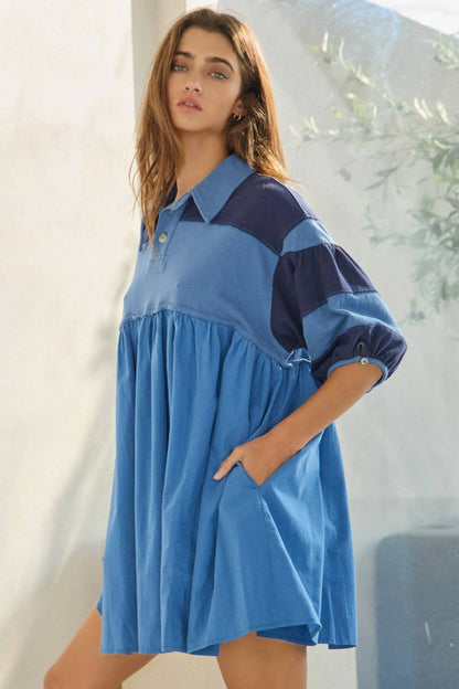 Rugby Colorblock Mini Dress Top