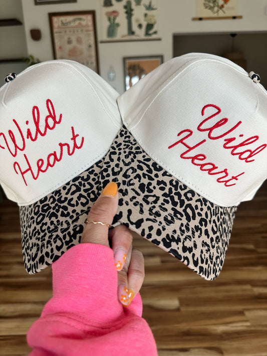 'Wild Heart' Leopard Embroidered Hat