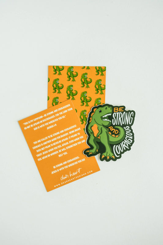 'Strong + Courageous' Sticker