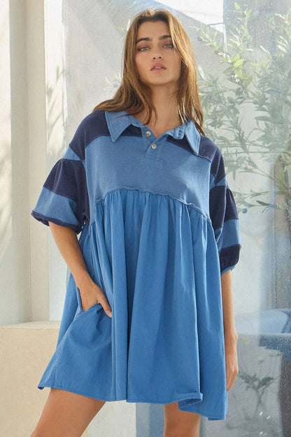 Rugby Colorblock Mini Dress Top