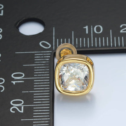 CZ Square Stud Earring