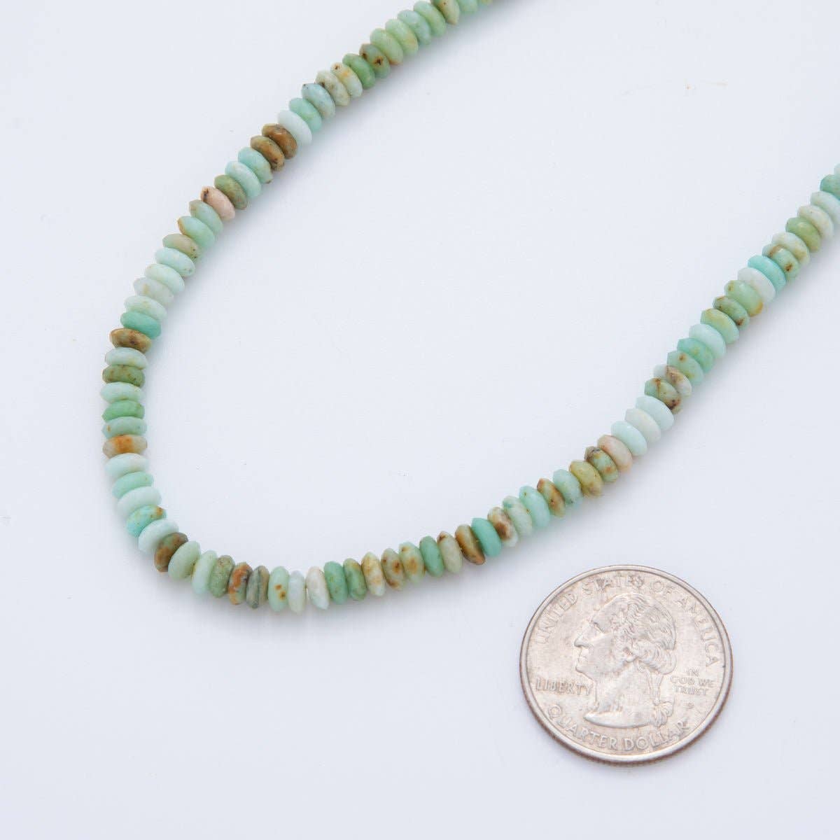 Teal Amazonite Rondelle Gemstone Choker Handmade Necklace