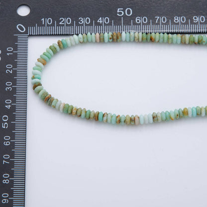 Teal Amazonite Rondelle Gemstone Choker Handmade Necklace