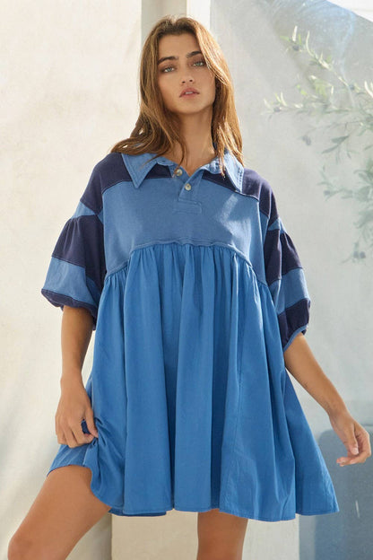 Rugby Colorblock Mini Dress Top
