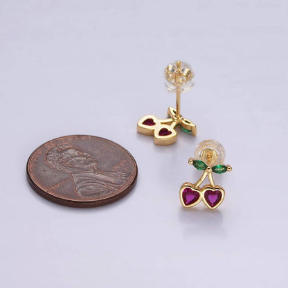 Heart Cherry Studs