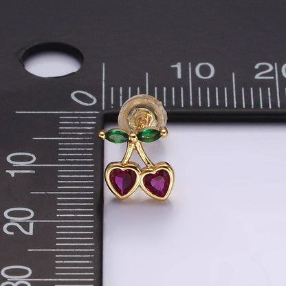 Heart Cherry Studs