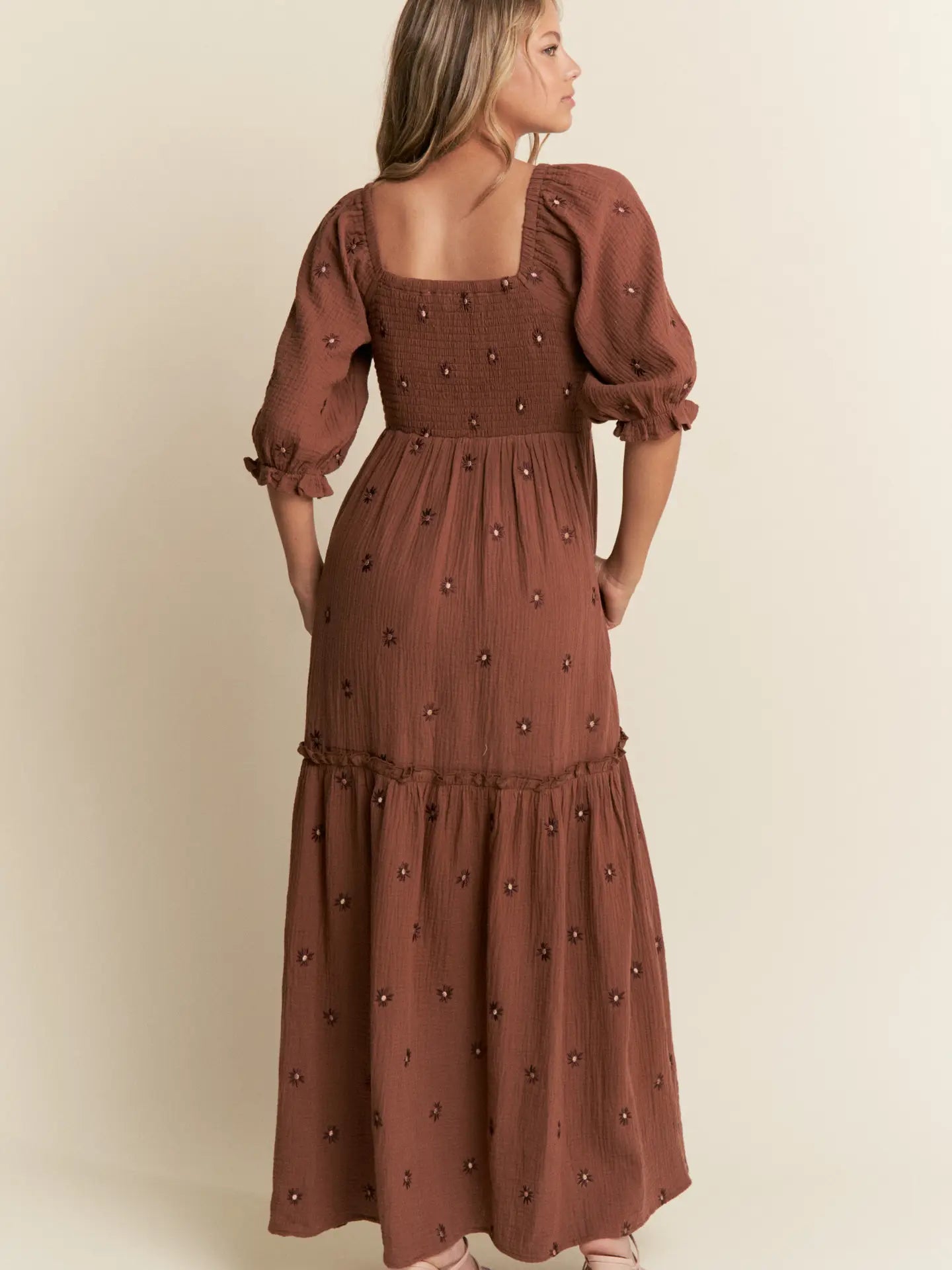 Aster Floral Embroidered Maxi