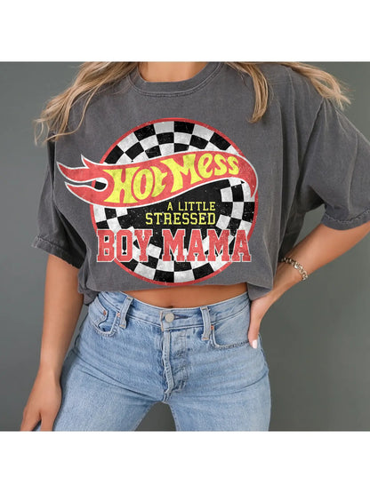 Hot Mess a Little Stressed Mama Graphic tee