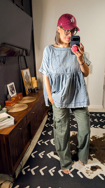 Poppy Denim Top