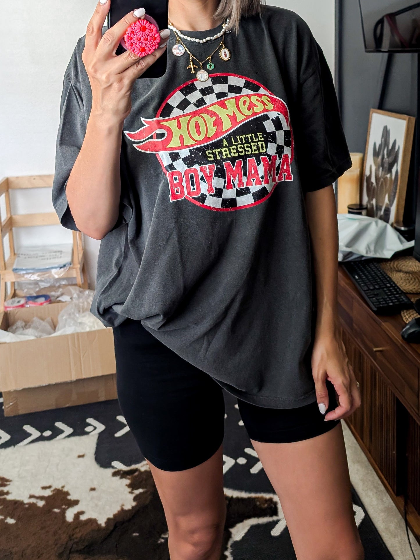 Hot Mess a Little Stressed Mama Graphic tee