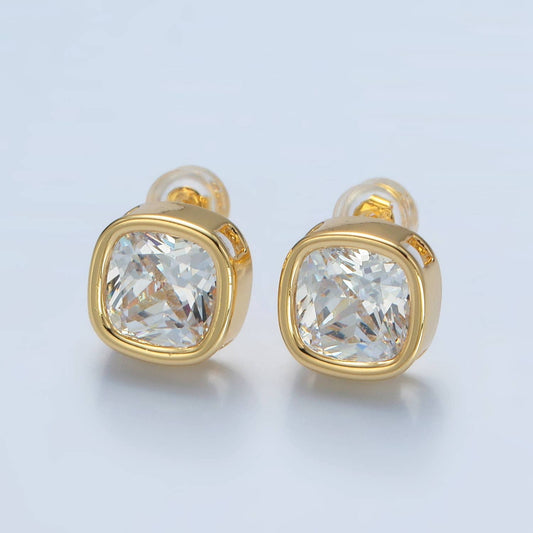 CZ Square Stud Earring