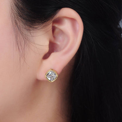 CZ Square Stud Earring