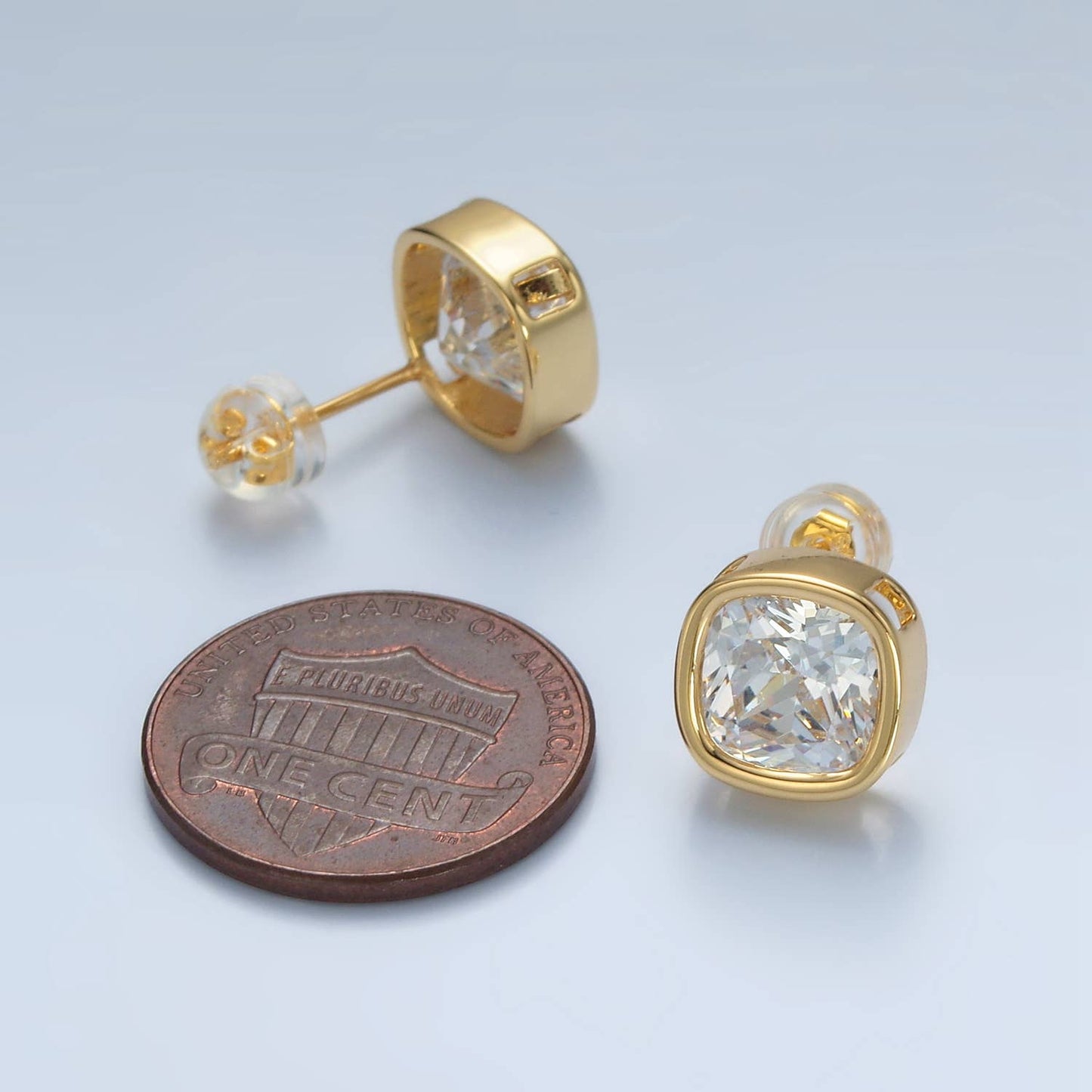 CZ Square Stud Earring