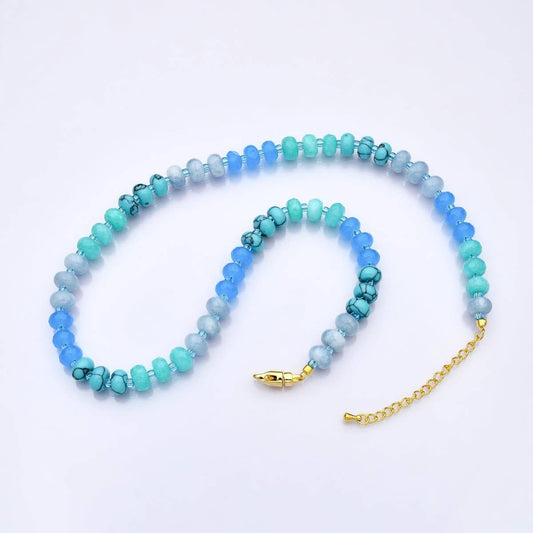 Blue Gradient Gemstone 18 Inch Necklace
