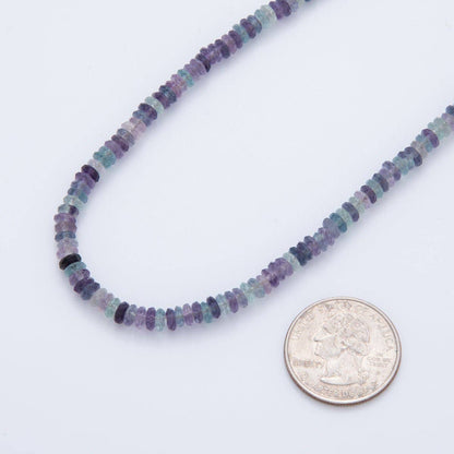 Multicolor Fluorite Rondelle Gemstone Choker Handmade Necklace